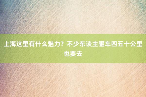 上海这里有什么魅力？不少东谈主驱车四五十公里也要去